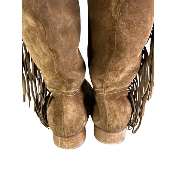 Polo Ralph Lauren Brown Suede Fringe Tall Western Boots US 9.5 EU 40.5 - Picture 10 of 12